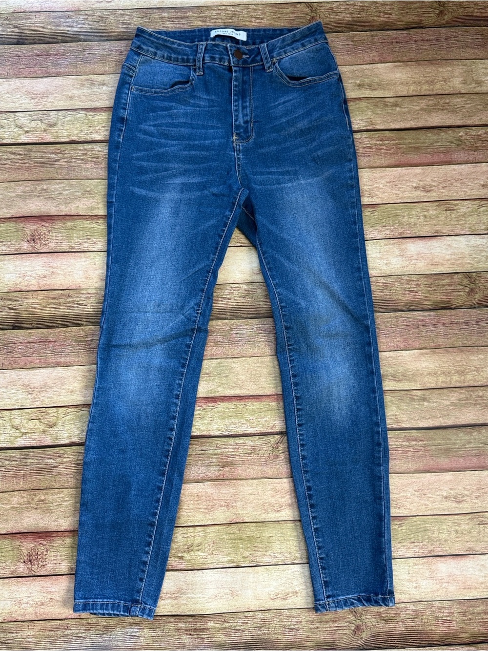 Encore Jeans Women's Dark Blue High-Rise Skinny Jeans
